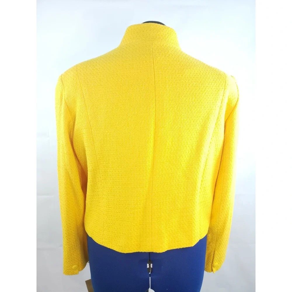 NWT Bergamo By EBI women's‎ Lined Yellow Tweed Jacket size 18 V37